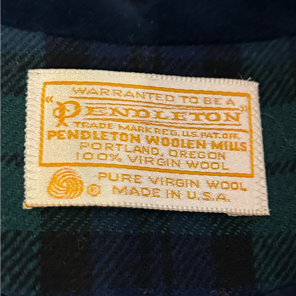 Vintage Pendleton 100% Virgin Wool Green Plaid Blazer Velvet collar 14 Tartan - Picture 6 of 11